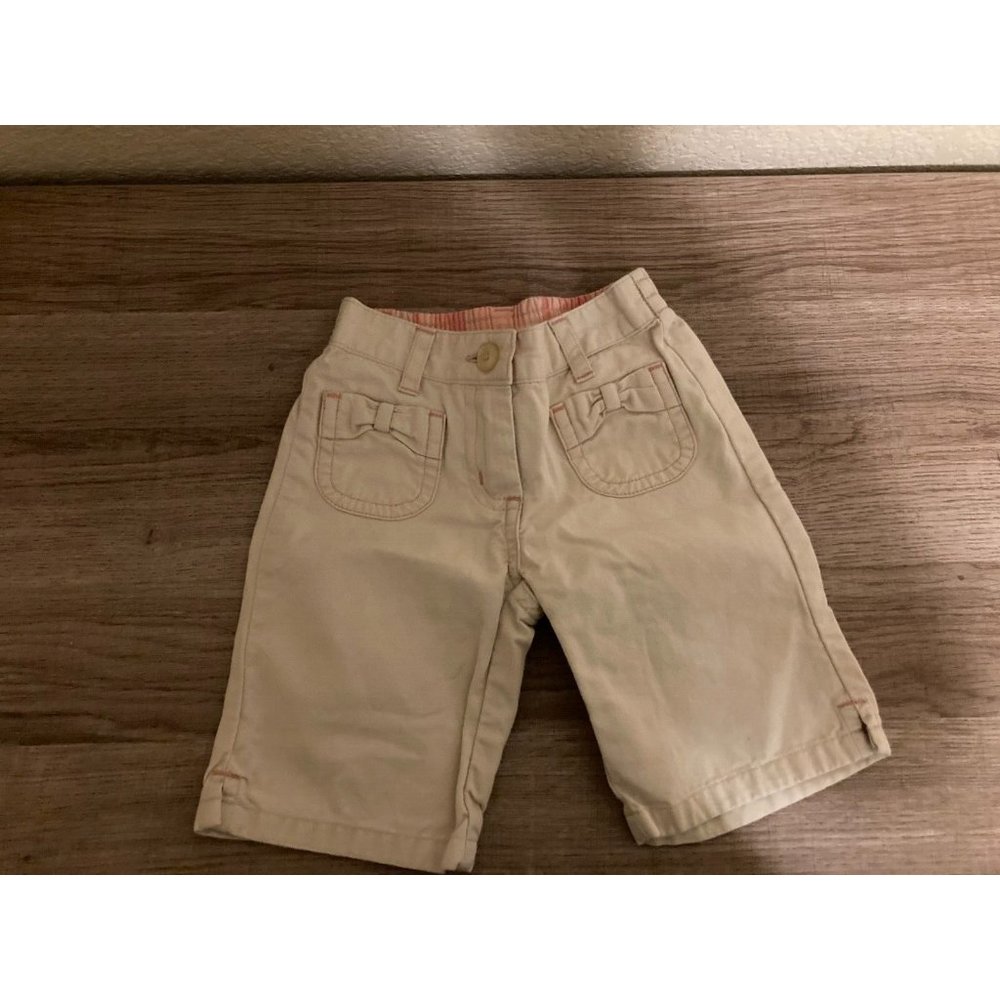 Janie and Jack Khaki Tan Pants Pockets 3-6 Months 100% Cotton Butterfly Graphic
